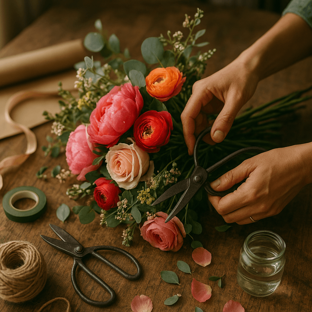 Florist bei der Arbeit